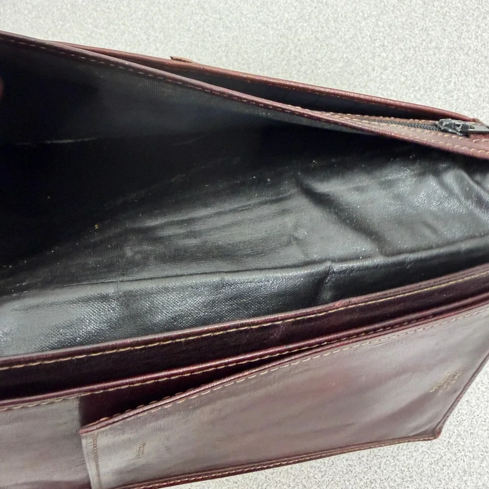 Bosca Wallet Mens OS Brown Leather Travel Passport Ticket Holder USA Made